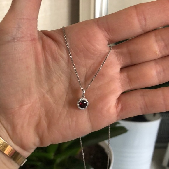 NEW Sterling Silver Gemstone Diamond Necklace - Picture 4 of 9